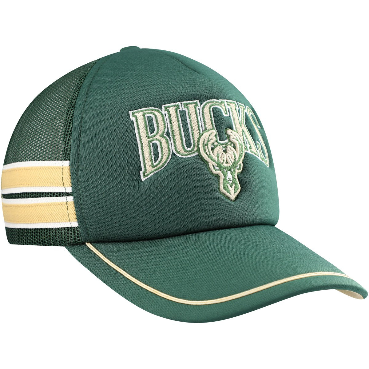 Hunter Green Milwaukee Bucks '47 Sidebrand Stripes Trucker Adjustable Hat | NBA