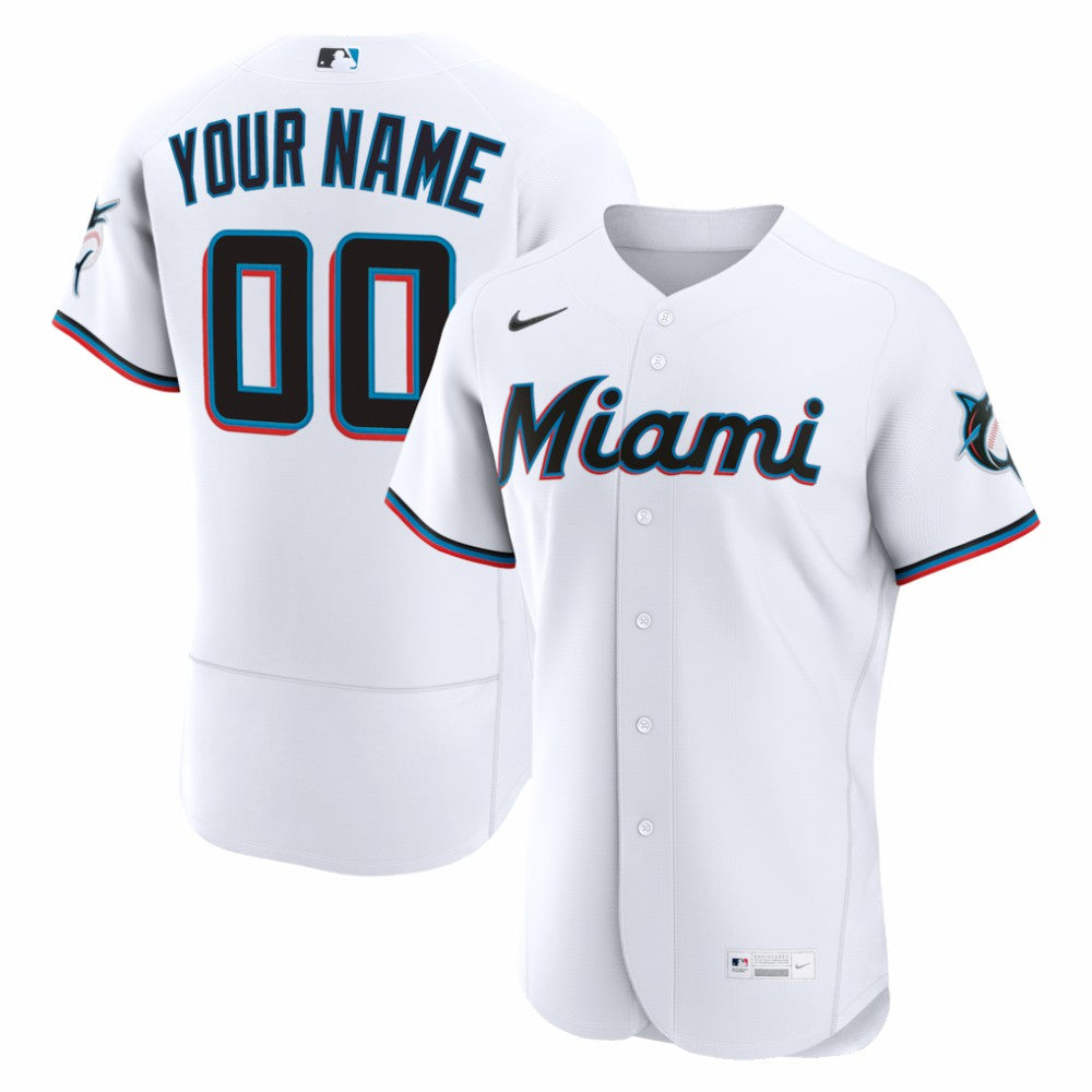 Miami Marlins Nike Home Authentic Custom Jersey - MLB Jerseys