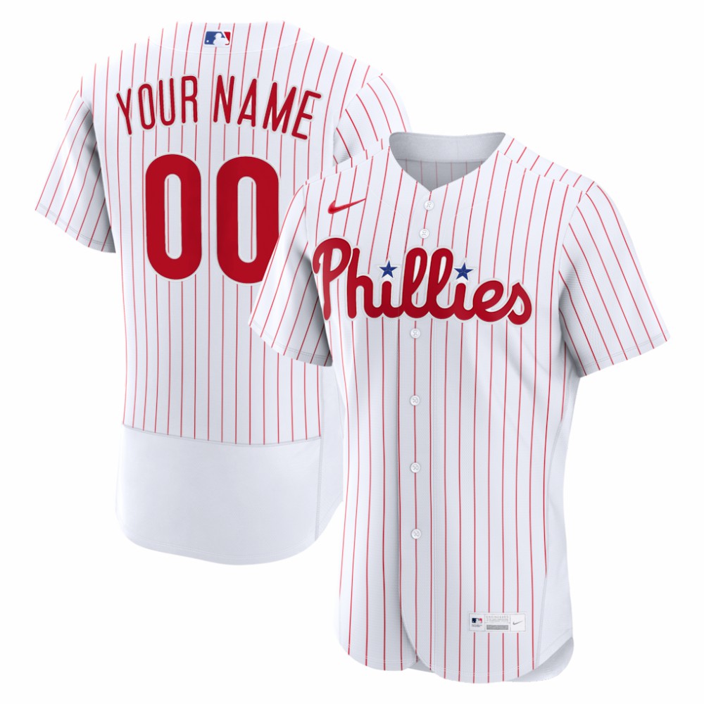 Philadelphia Phillies Nike Home Authentic Custom Jersey - MLB Jerseys