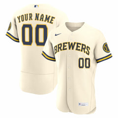 Milwaukee Brewers Nike Home Authentic Custom Jersey - MLB Jerseys
