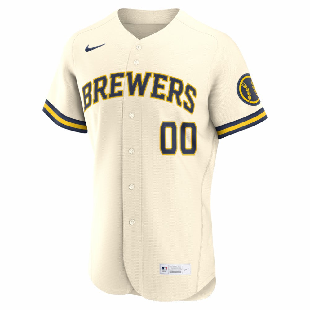 Milwaukee Brewers Nike Home Authentic Custom Jersey - MLB Jerseys