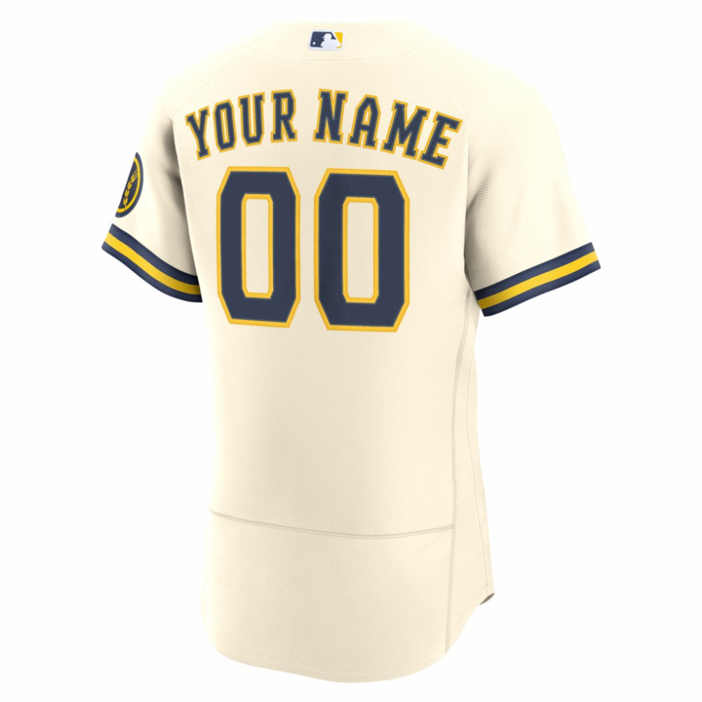 Milwaukee Brewers Nike Home Authentic Custom Jersey - MLB Jerseys