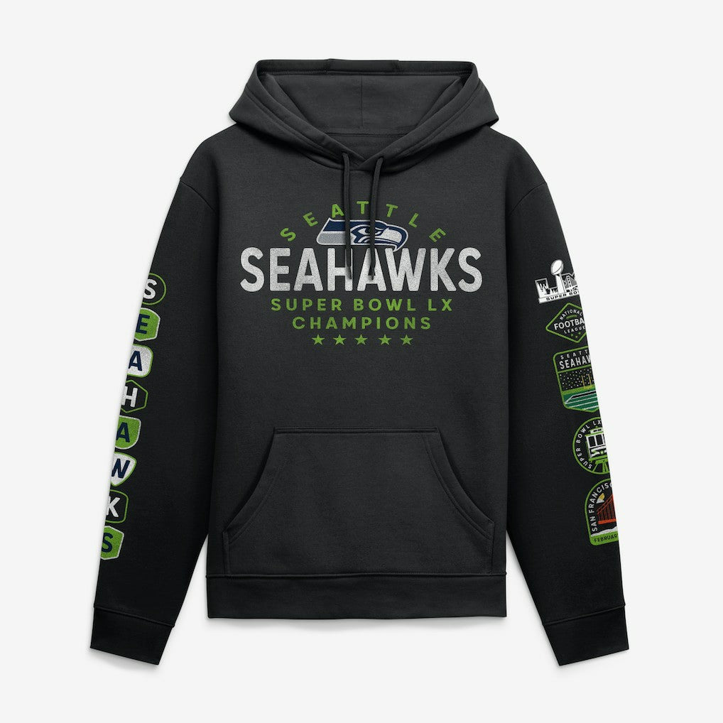Seattle Seahawks Super Bowl LX Champions Banner Year Hoodie | NFL Hot