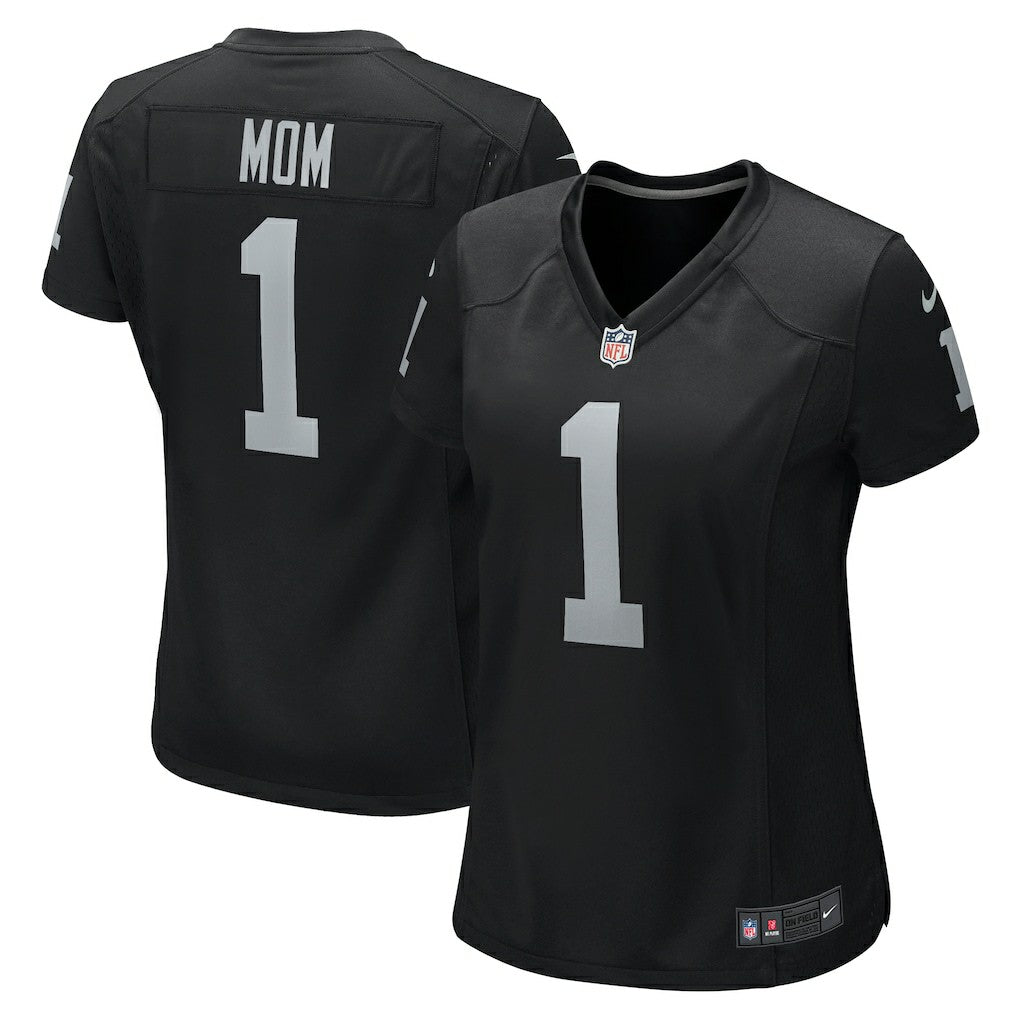 Las Vegas Raiders Number 1 Mom  Women's Game Jersey | NFL Outlet