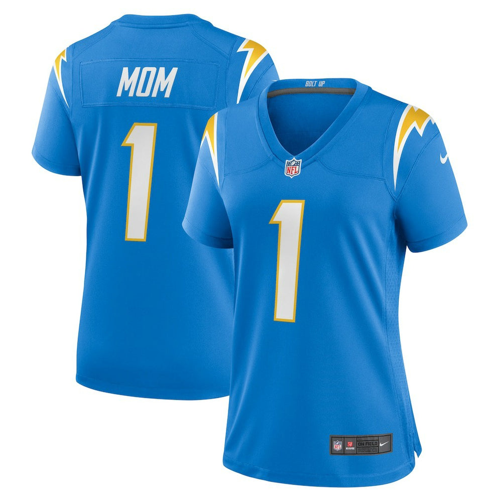 Los Angeles Chargers Number 1 Mom  Women's Game Jersey | NFL Hot