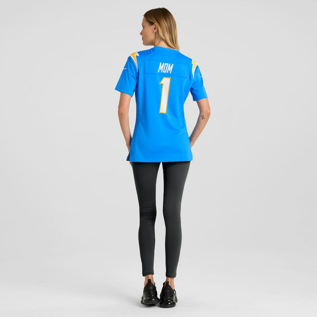 Los Angeles Chargers Number 1 Mom  Women's Game Jersey | NFL Hot