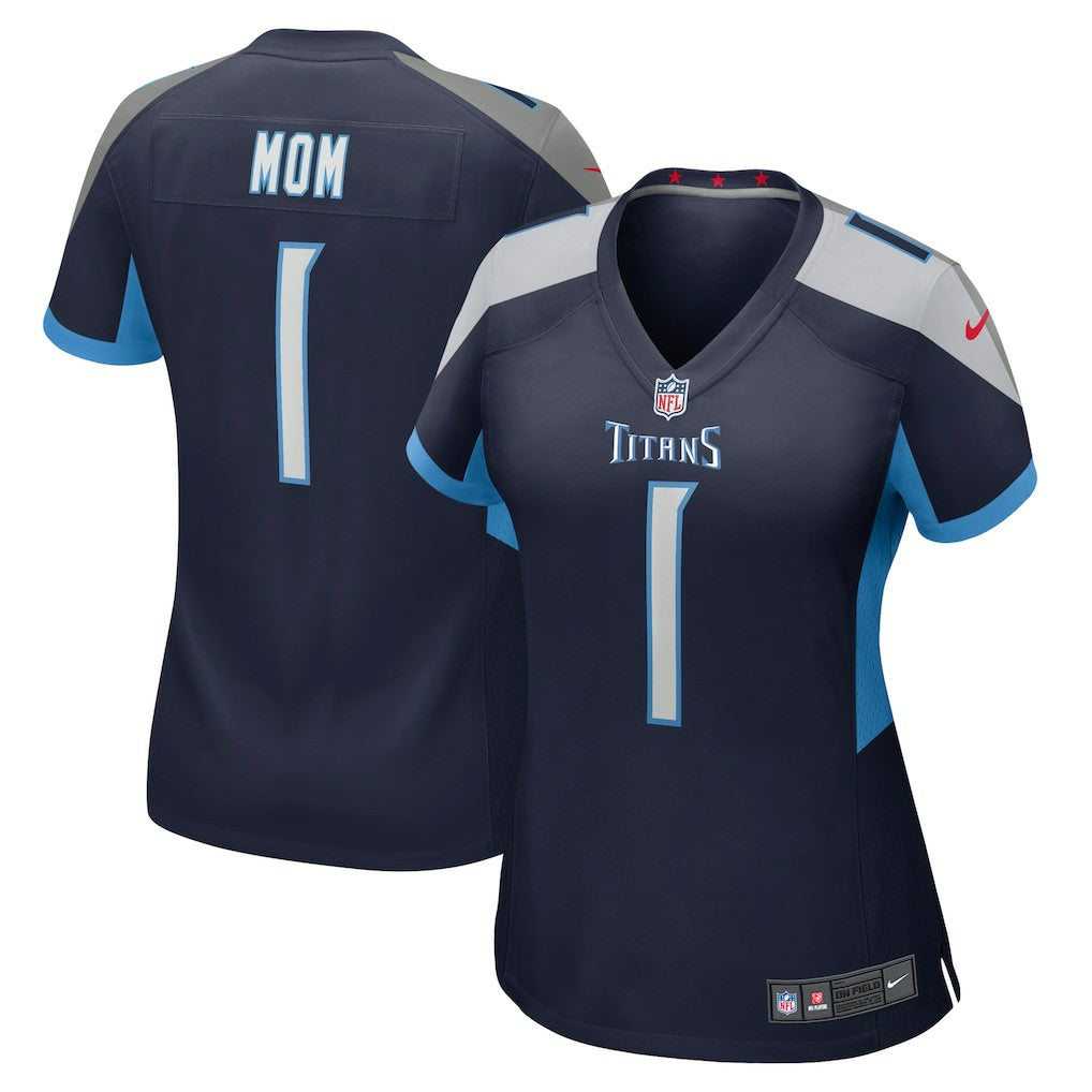 Tennessee Titans Number 1 Mom  Women's Game Jersey | NFL Outlet