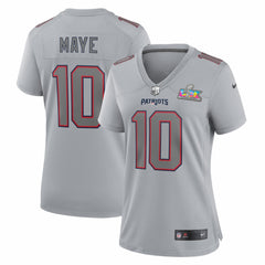 New England Patriots Drake Maye  Women's Super Bowl LX Patch Atmosphere Fashion Game Jersey | NFL Online