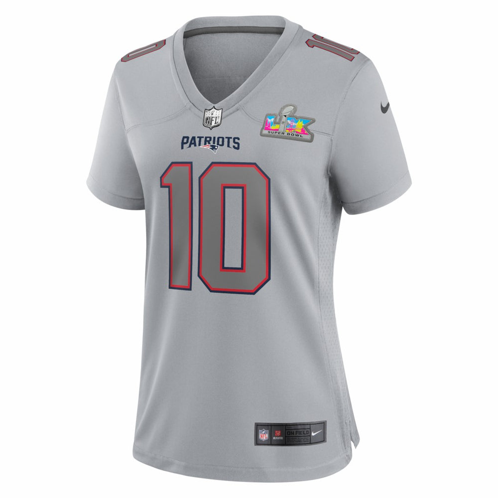 New England Patriots Drake Maye  Women's Super Bowl LX Patch Atmosphere Fashion Game Jersey | NFL Online