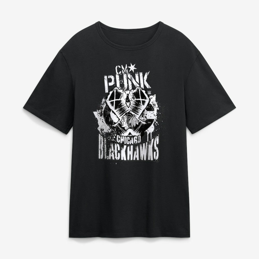 CM Punk x Chicago Blackhawks Fanatics T-Shirt -  NHL T-shirts