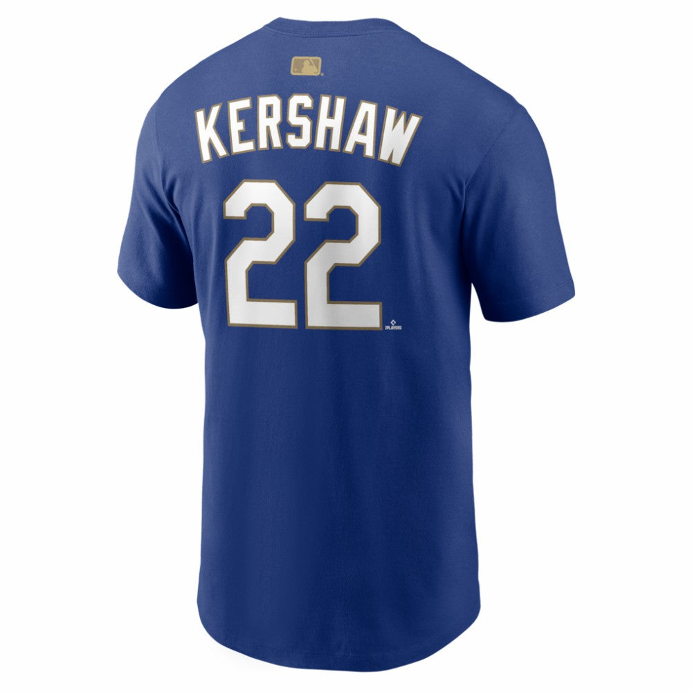 Clayton Kershaw Los Angeles Dodgers Nike 2026 Gold Collection Name & Number T-Shirt - MLB T-shirts