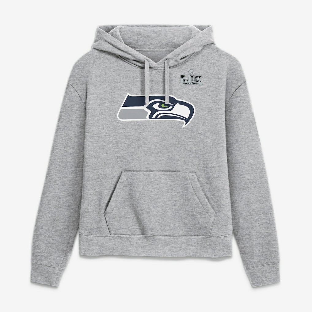 Seattle Seahawks Jaxon Smith-Njigba  Women's Super Bowl LX Champions Patch Name & Number Hoodie | NFL Hot