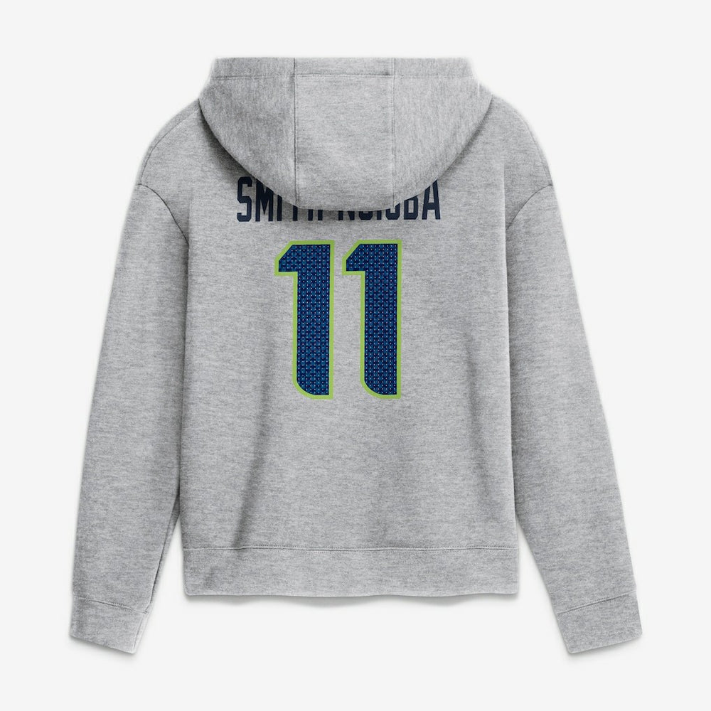 Seattle Seahawks Jaxon Smith-Njigba  Women's Super Bowl LX Champions Patch Name & Number Hoodie | NFL Hot