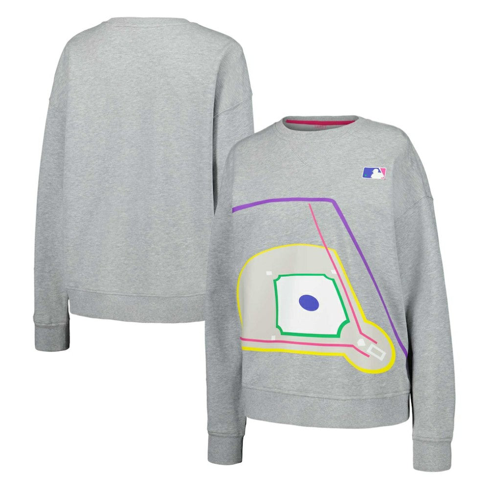 Terez MLB Women's Baseball Field Pullover Sweatshirt - MLB Pullover