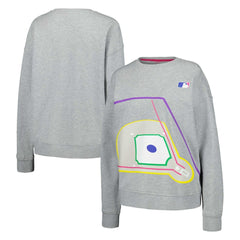 Terez MLB Women's Baseball Field Pullover Sweatshirt - MLB Pullover