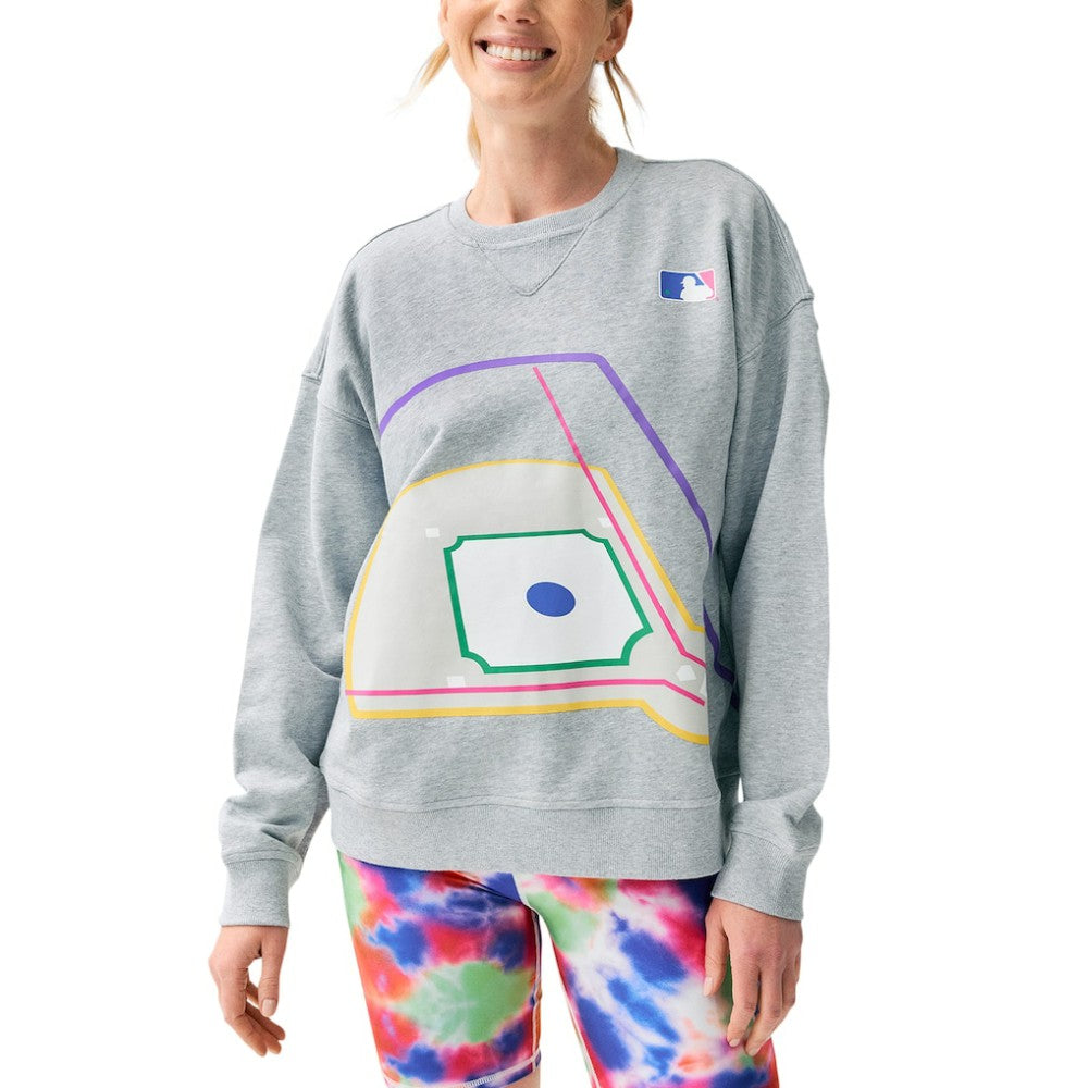 Terez MLB Women's Baseball Field Pullover Sweatshirt - MLB Pullover