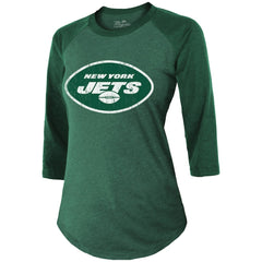 New York Jets Ahmad Sauce Gardner  Majestic Threads Women's Player Name & Number Tri-Blend 3/4-Sleeve Fitted T-Shirt | NFL Discount