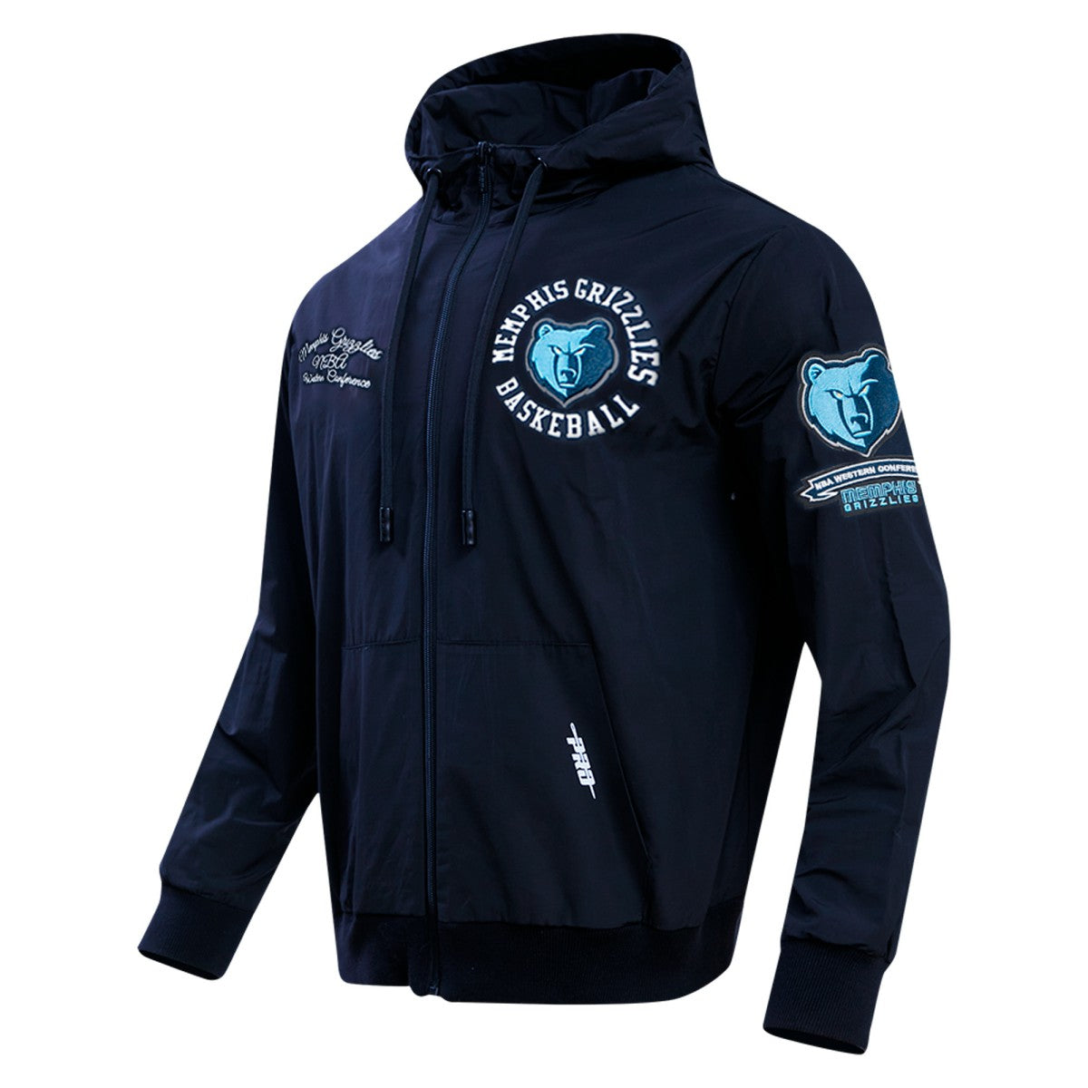 Navy Memphis Grizzlies Pro Standard Hybrid Full-Zip Hoodie | NBA