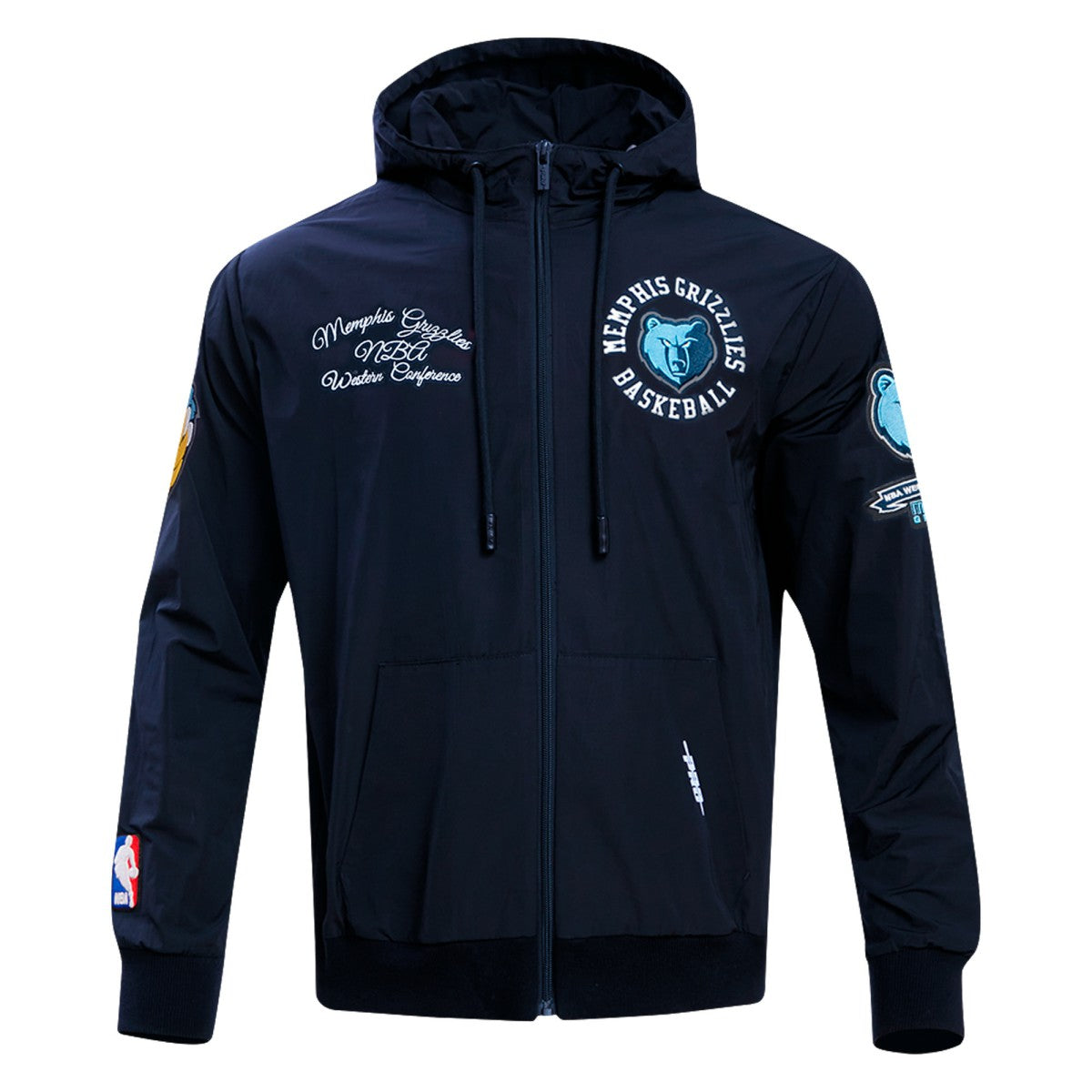 Navy Memphis Grizzlies Pro Standard Hybrid Full-Zip Hoodie | NBA