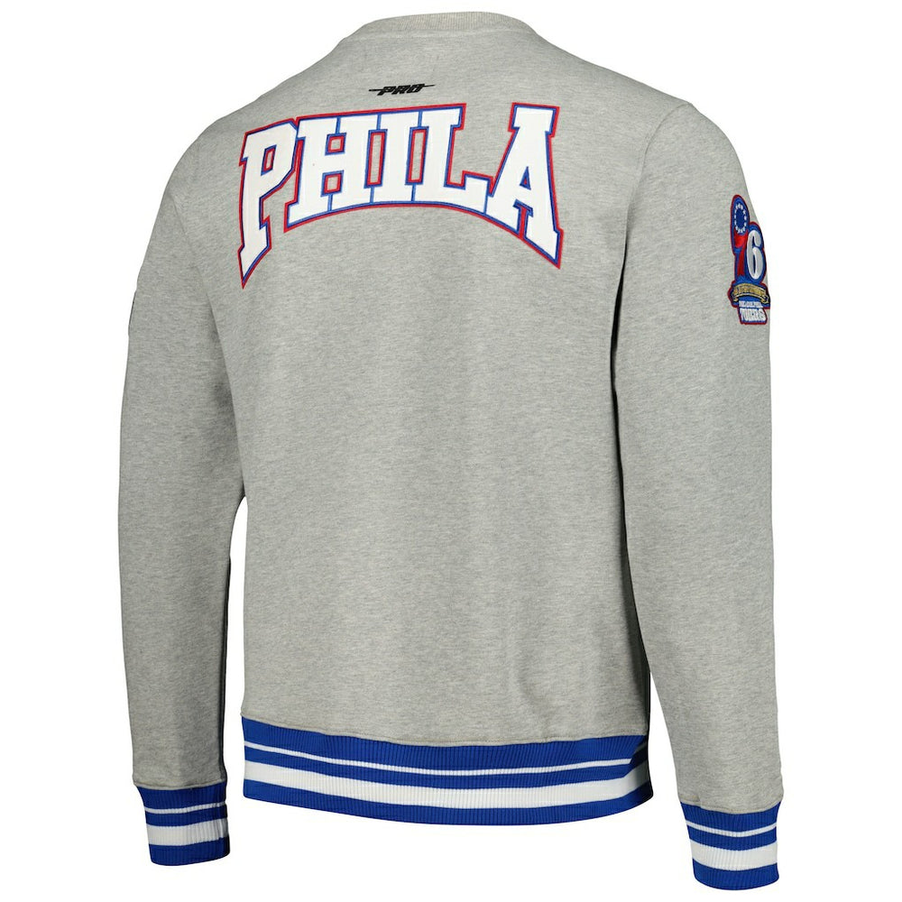 Heather Gray Philadelphia 76ers Pro Standard Crest Emblem Pullover Sweatshirt | NBA
