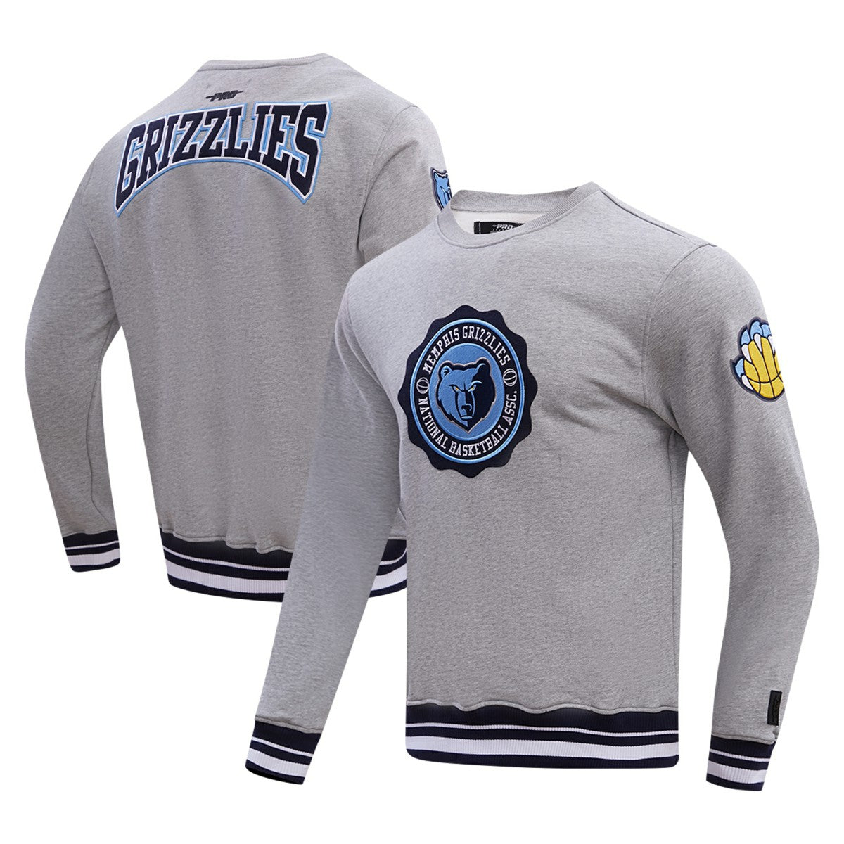 Heather Gray Memphis Grizzlies Pro Standard Crest Emblem Pullover Sweatshirt | NBA