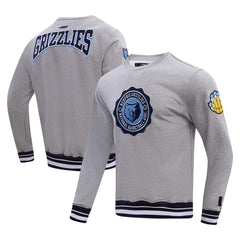 Heather Gray Memphis Grizzlies Pro Standard Crest Emblem Pullover Sweatshirt | NBA