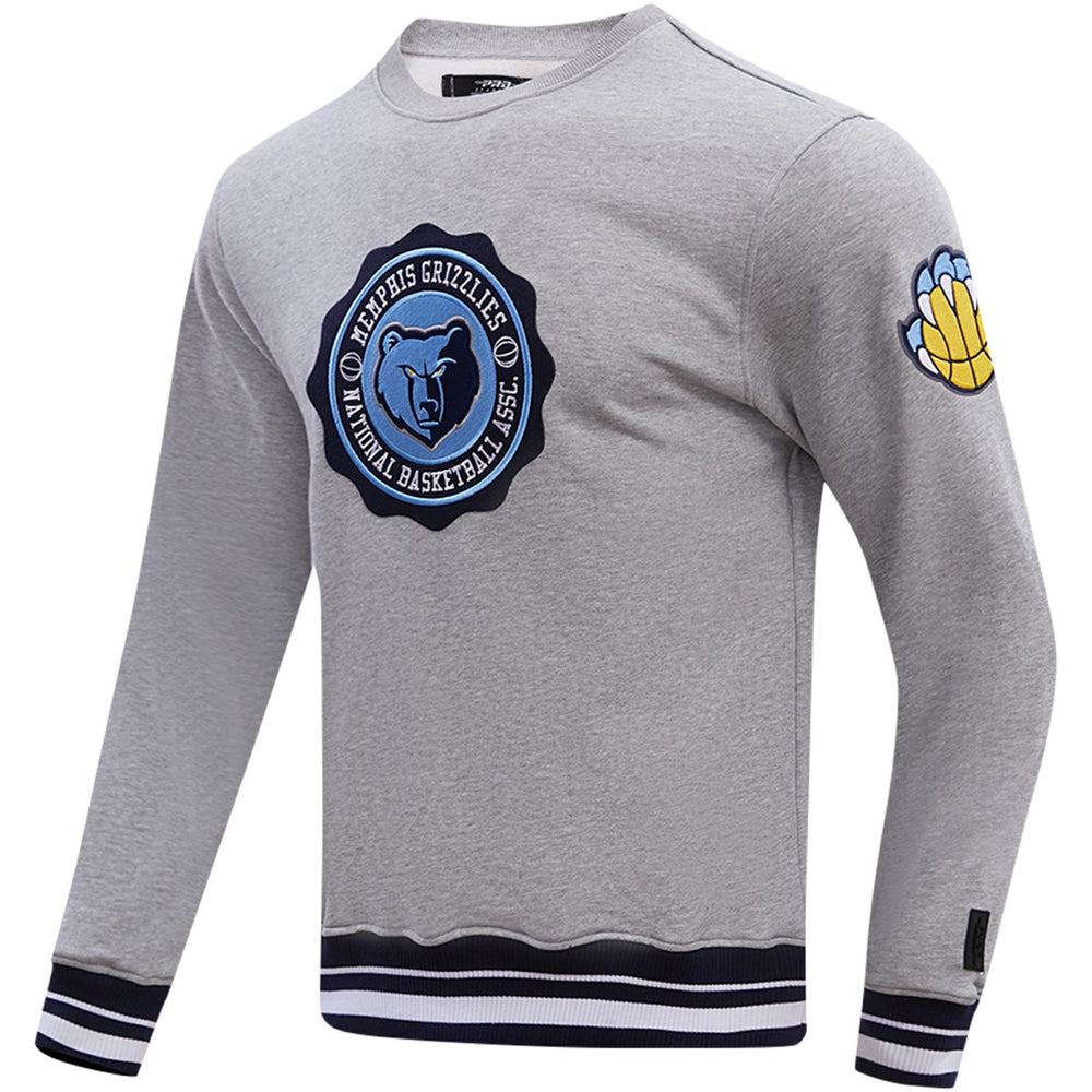 Heather Gray Memphis Grizzlies Pro Standard Crest Emblem Pullover Sweatshirt | NBA