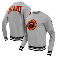 Heather Gray Miami Heat Pro Standard Crest Emblem Pullover Sweatshirt | NBA
