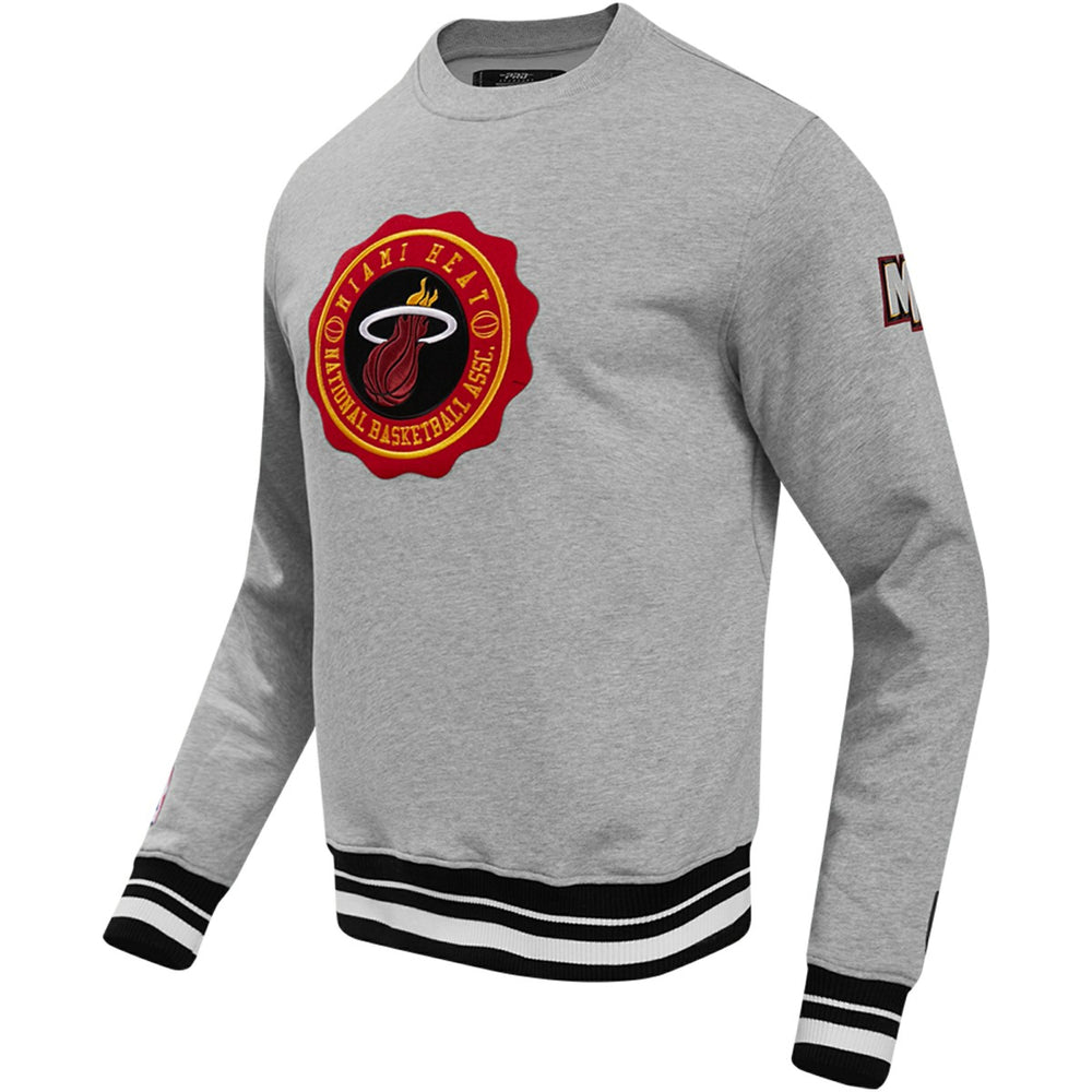 Heather Gray Miami Heat Pro Standard Crest Emblem Pullover Sweatshirt | NBA