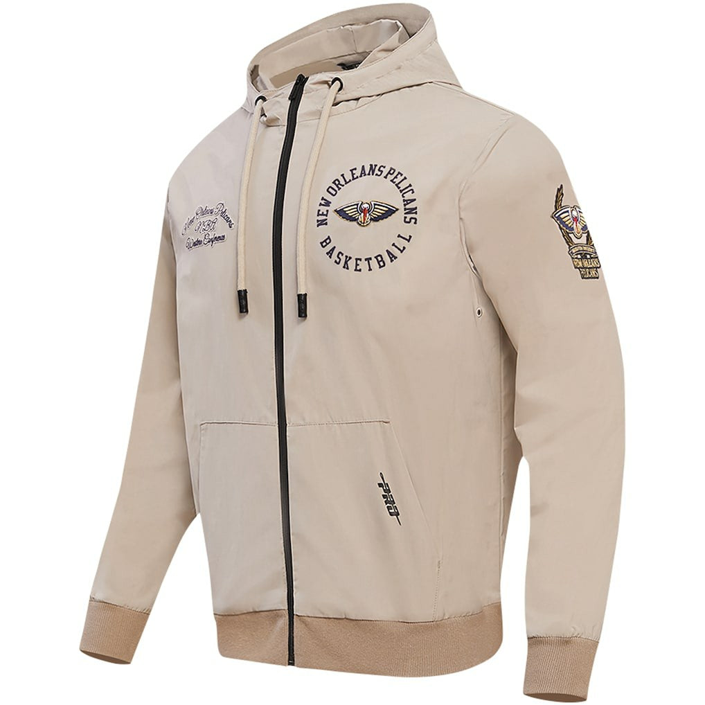 Khaki New Orleans Pelicans Pro Standard Hybrid Full-Zip Hoodie | NBA