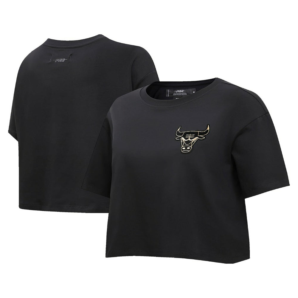 Black Chicago Bulls Pro Standard Women's Holiday Glam Boxy T-Shirt sale | NBA