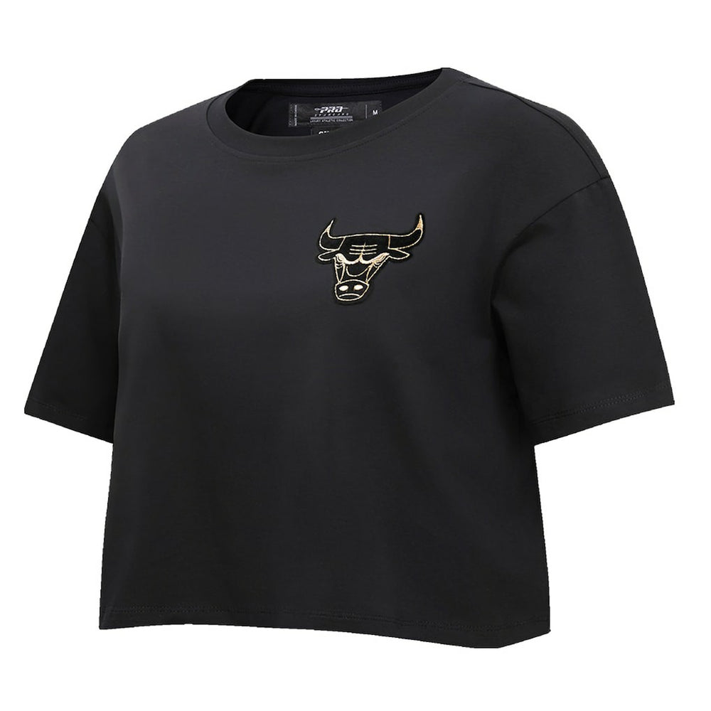 Black Chicago Bulls Pro Standard Women's Holiday Glam Boxy T-Shirt sale | NBA