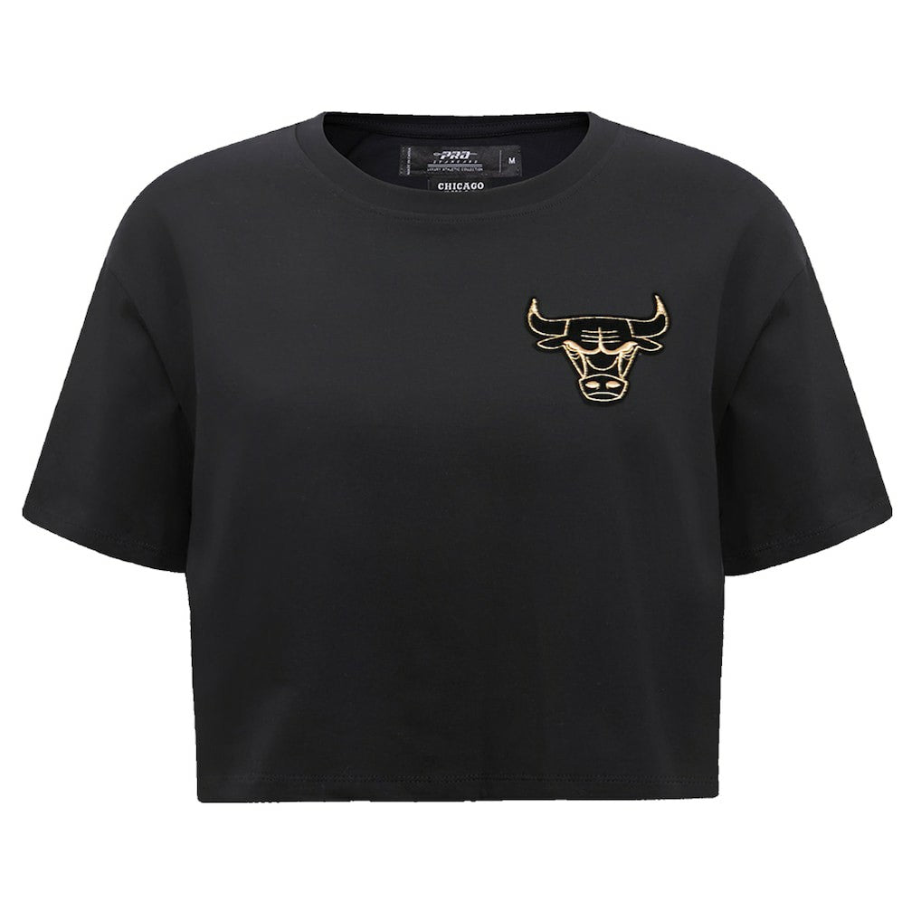 Black Chicago Bulls Pro Standard Women's Holiday Glam Boxy T-Shirt sale | NBA