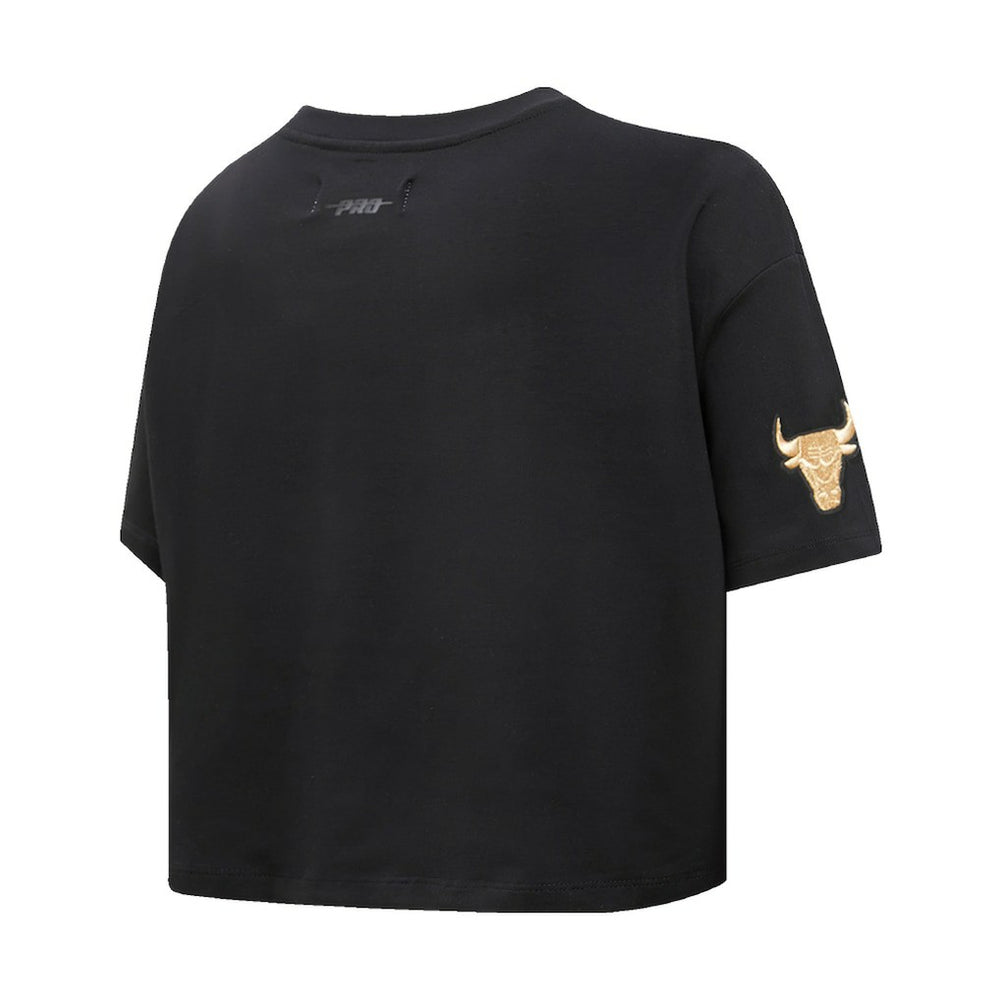 Black Chicago Bulls Pro Standard Women's Holiday Glam Boxy T-Shirt sale | NBA