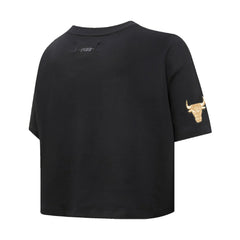Black Chicago Bulls Pro Standard Women's Holiday Glam Boxy T-Shirt sale | NBA