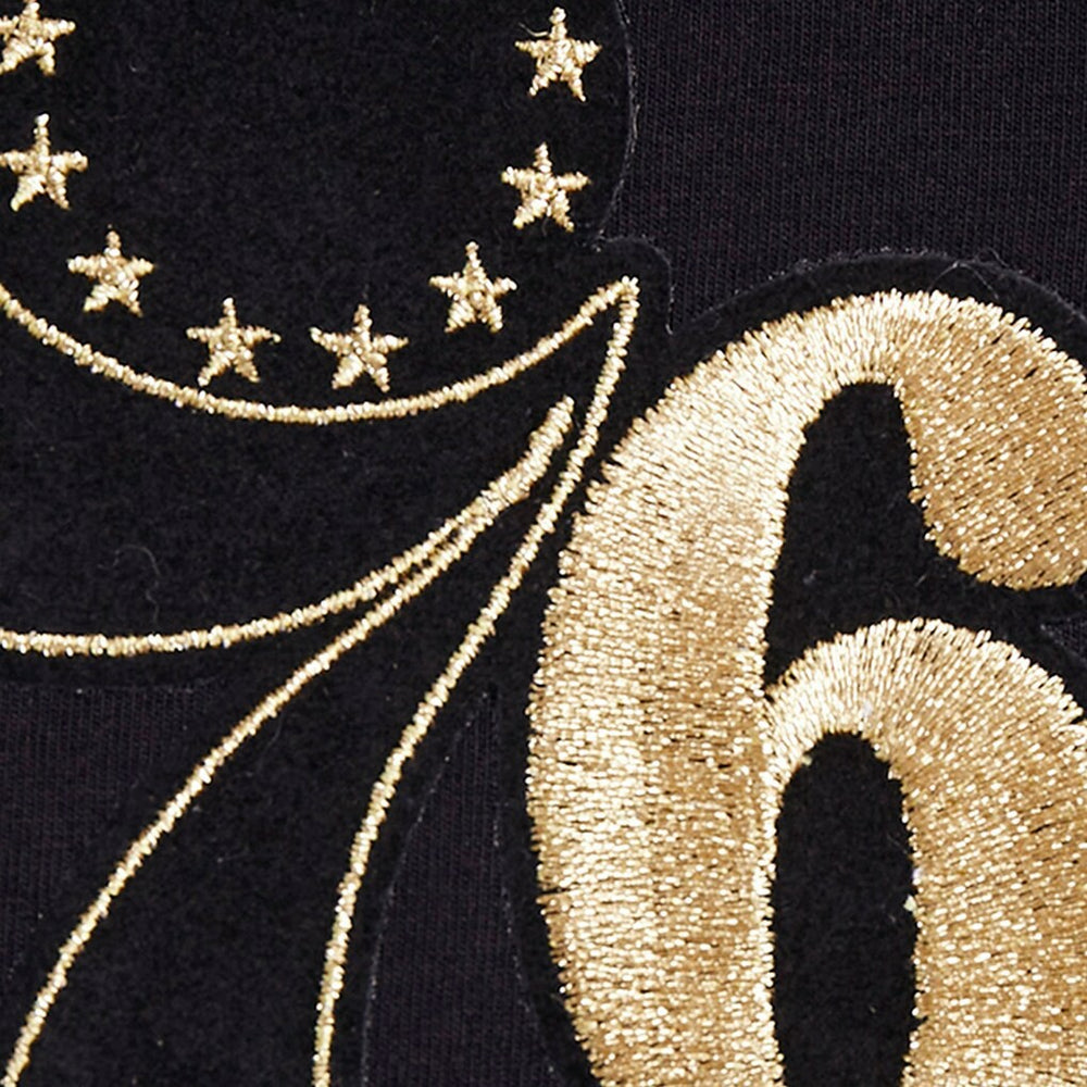 Black Philadelphia 76ers Pro Standard Women's Holiday Glam Boxy T-Shirt | NBA