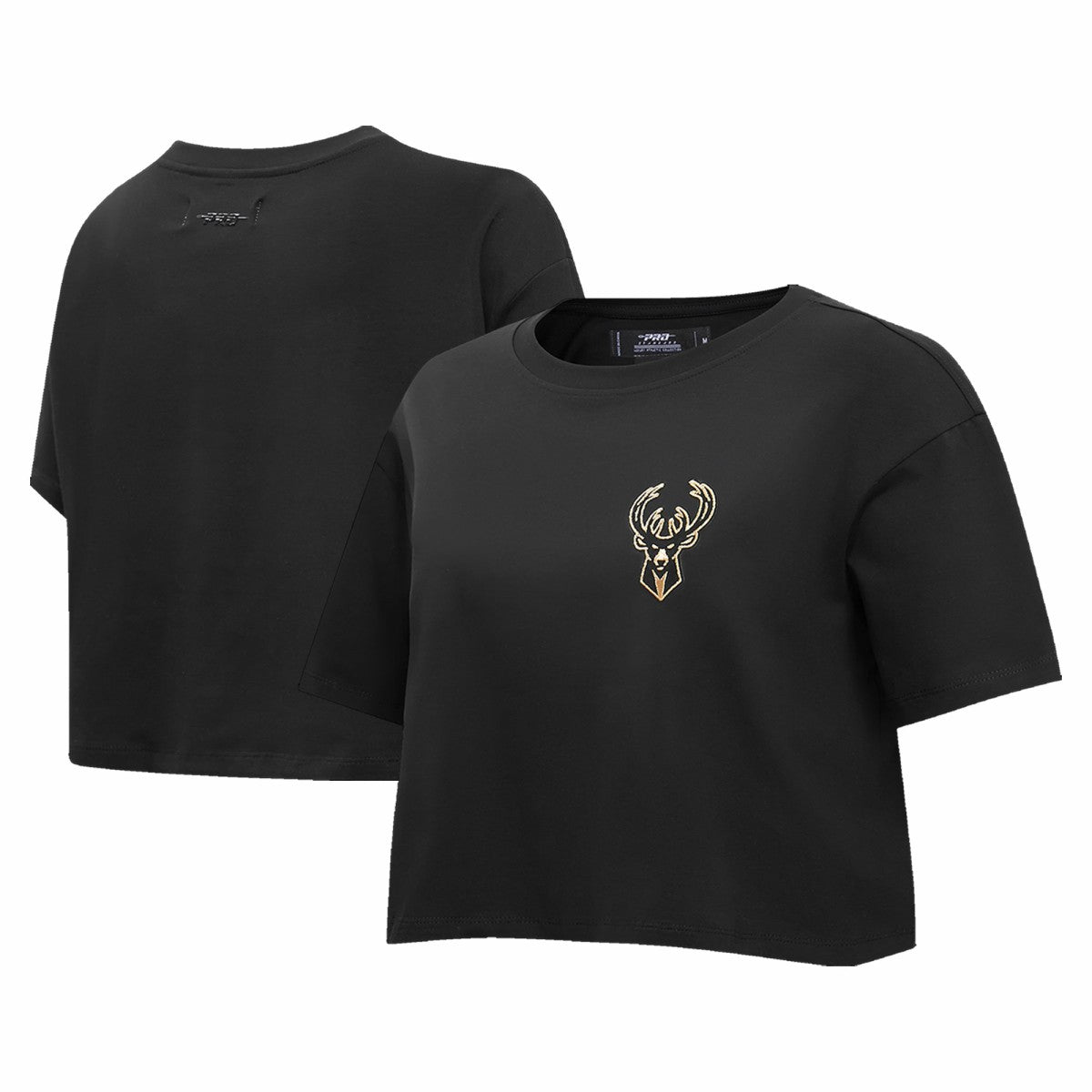 Black Milwaukee Bucks Pro Standard Women's Holiday Glam Boxy T-Shirt | NBA