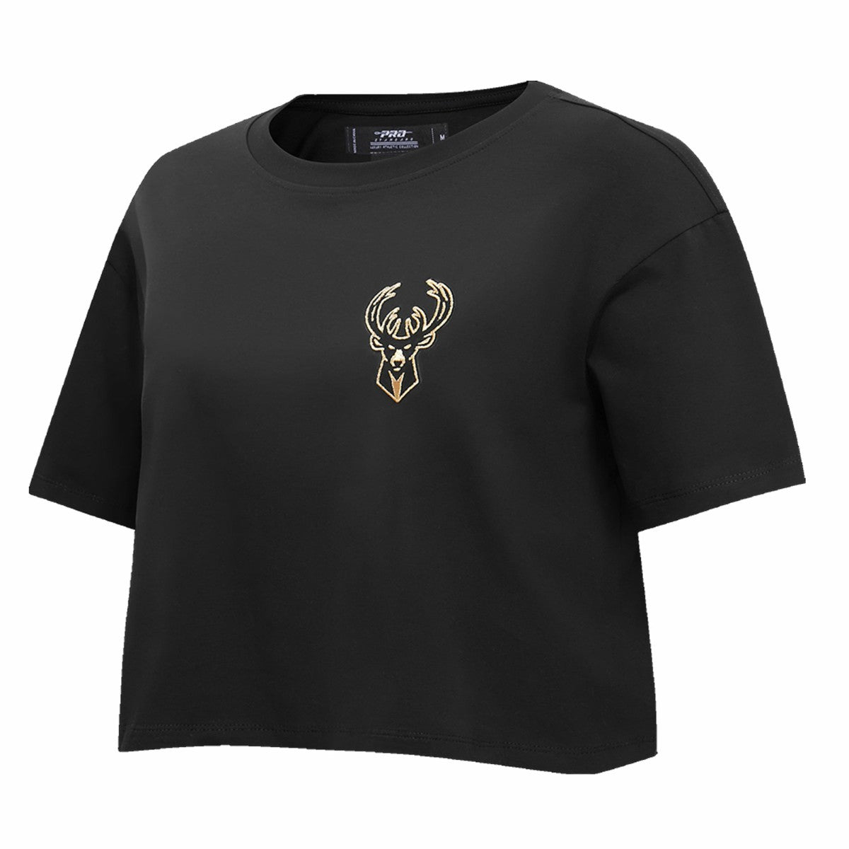 Black Milwaukee Bucks Pro Standard Women's Holiday Glam Boxy T-Shirt | NBA