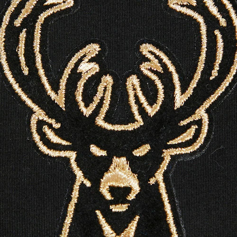 Black Milwaukee Bucks Pro Standard Women's Holiday Glam Boxy T-Shirt | NBA