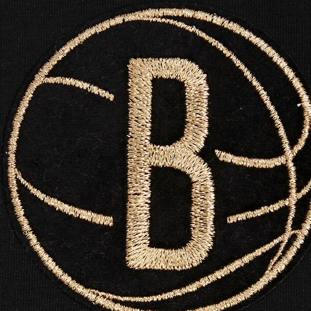 Black Brooklyn Nets Pro Standard Women's Holiday Glam Boxy T-Shirt | NBA
