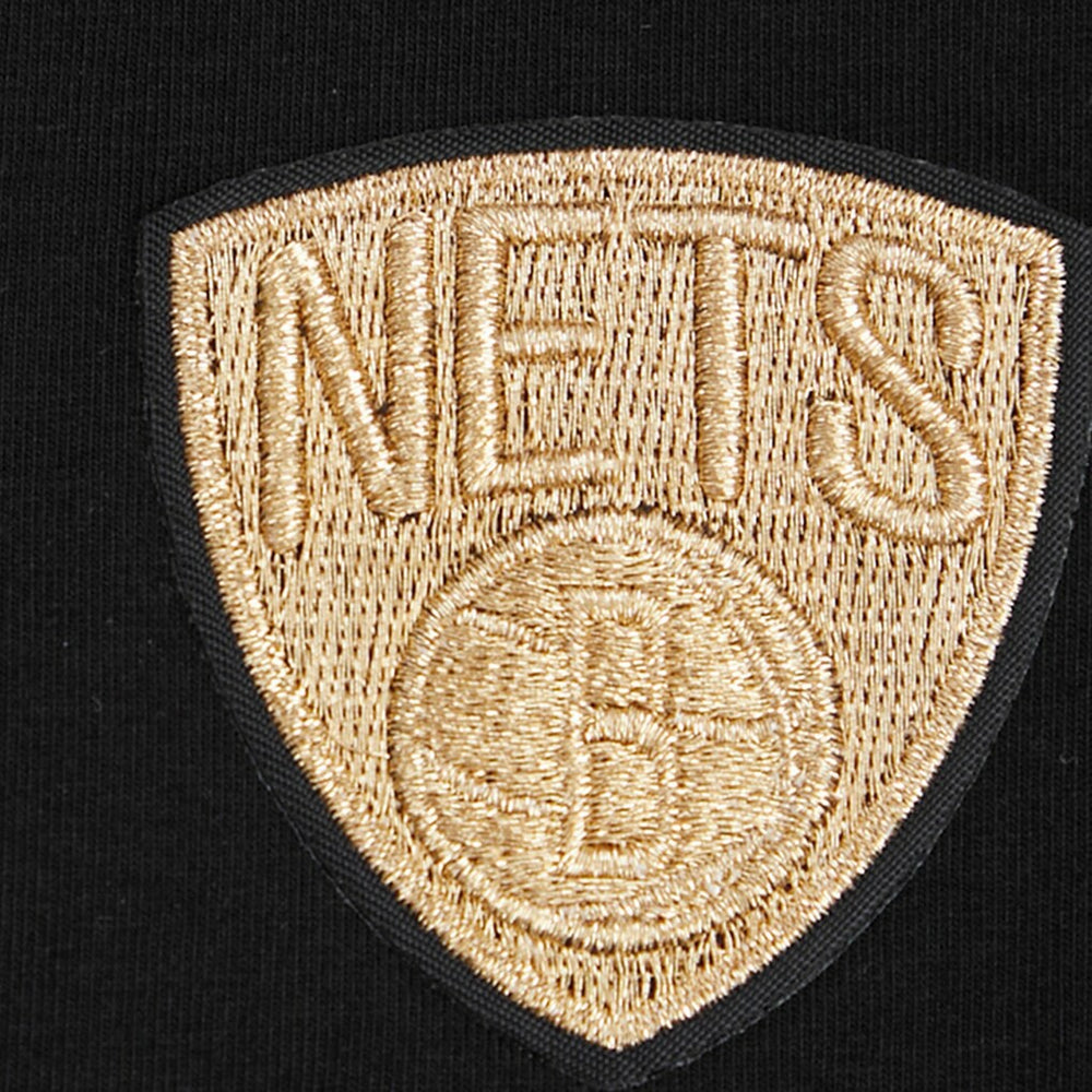 Black Brooklyn Nets Pro Standard Women's Holiday Glam Boxy T-Shirt | NBA