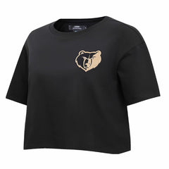 Black Memphis Grizzlies Pro Standard Women's Holiday Glam Boxy T-Shirt | NBA