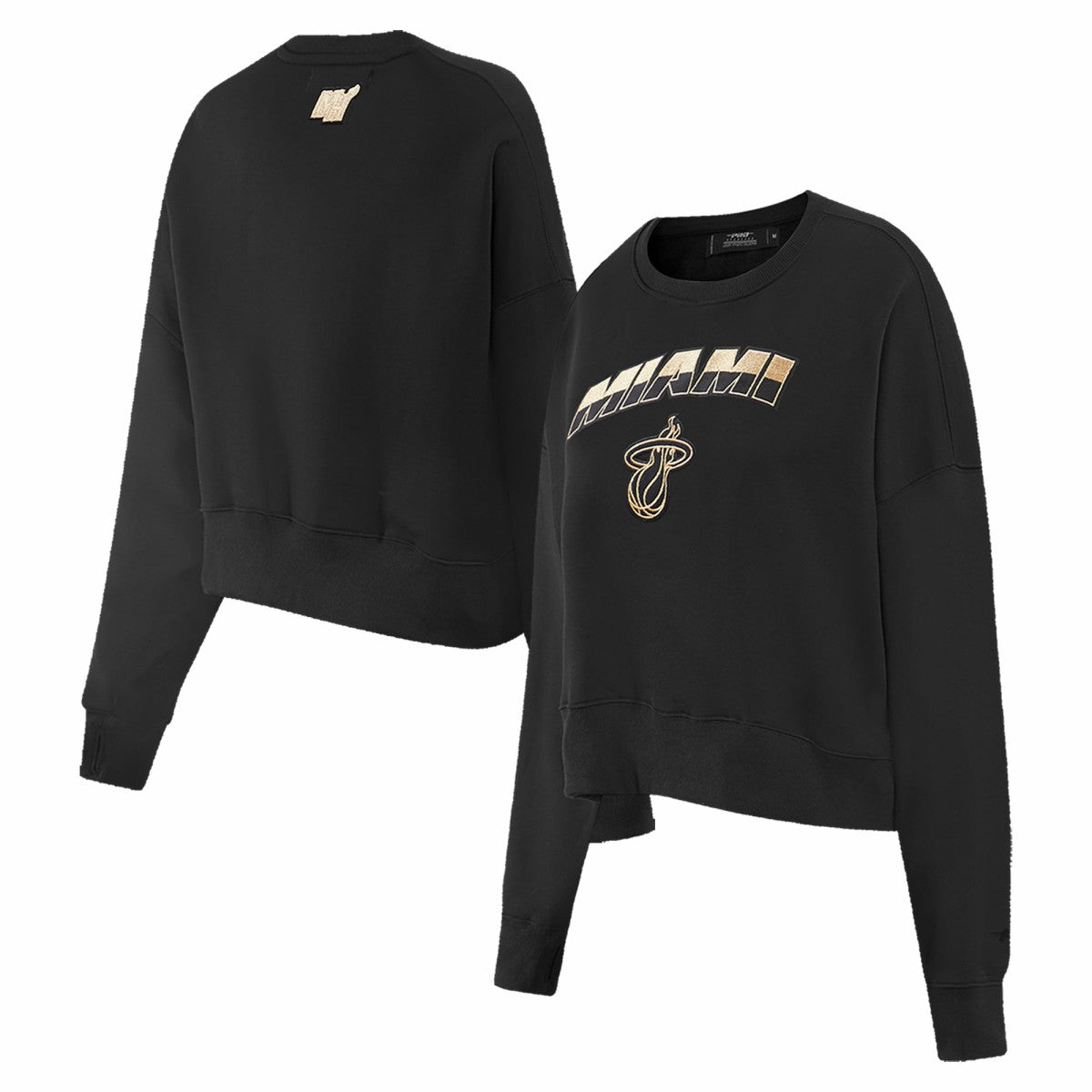 Black Miami Heat Pro Standard Women's Glam Cropped Pullover Sweatshirt - Black sale | NBA