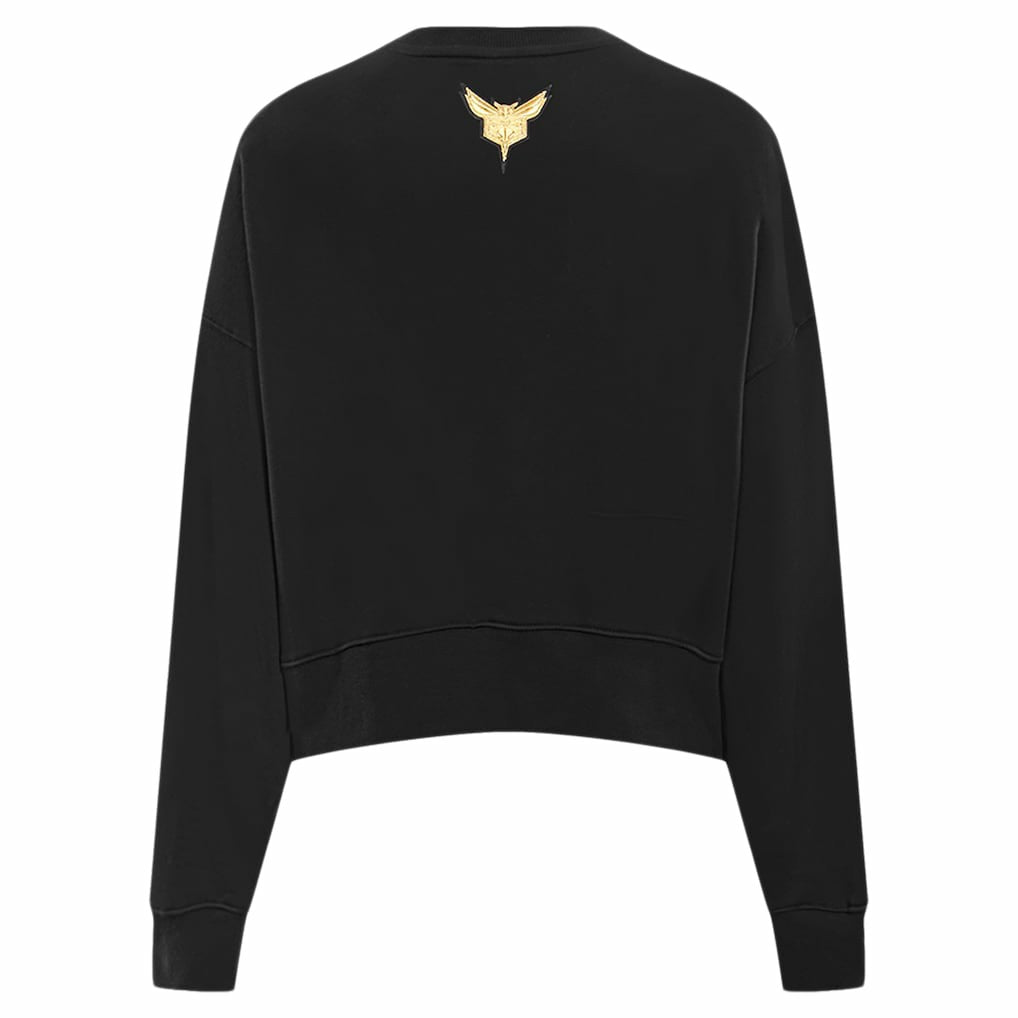 Black Charlotte Hornets Pro Standard Women's Glam Cropped Pullover Sweatshirt - Black online | NBA