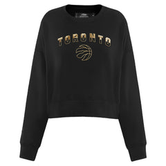 Black Toronto Raptors Pro Standard Women's Glam Cropped Pullover Sweatshirt - Black on sale | NBA
