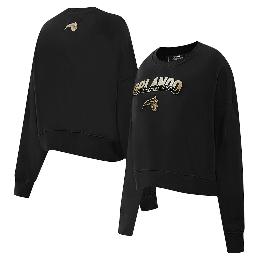 Black Orlando Magic Pro Standard Women's Glam Cropped Pullover Sweatshirt - Black cheap | NBA