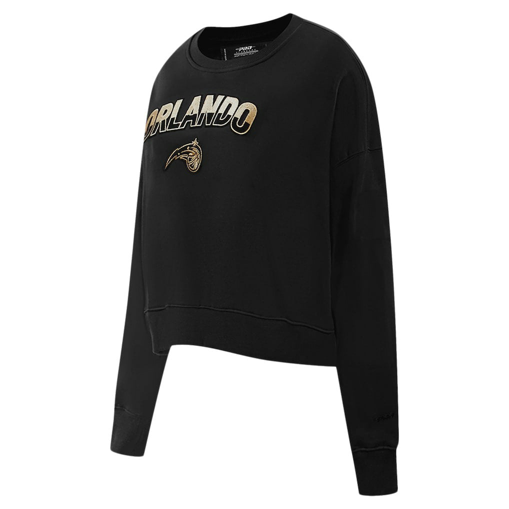 Black Orlando Magic Pro Standard Women's Glam Cropped Pullover Sweatshirt - Black cheap | NBA