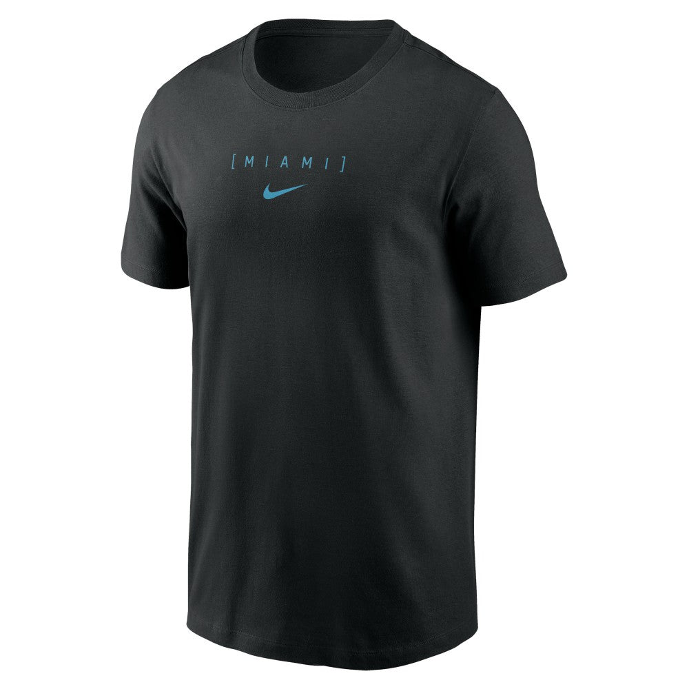 Miami Marlins Nike Large Logo Back Stack T-Shirt - MLB T-shirts