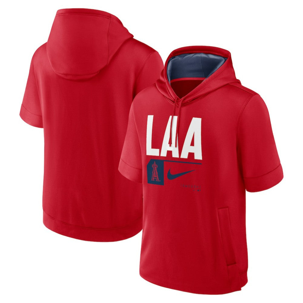 Los Angeles Angels Nike Tri Code Lockup Short Sleeve Pullover Hoodie - MLB Hoodies