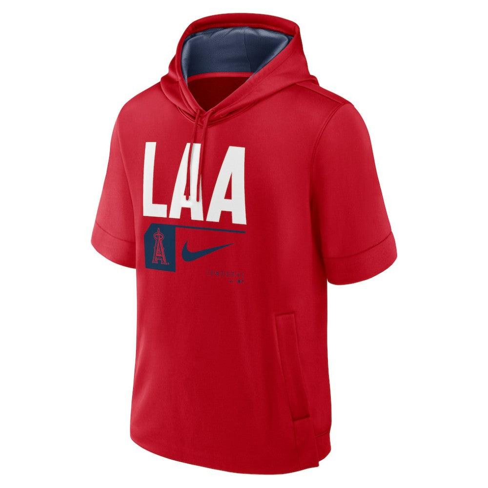 Los Angeles Angels Nike Tri Code Lockup Short Sleeve Pullover Hoodie - MLB Hoodies